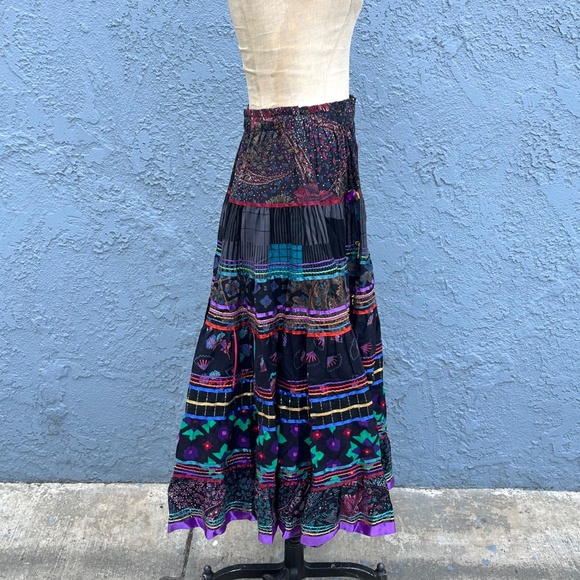 Vintage Tiered Skirt Maximalist Avant garde Cottagecore womens small - Picture 7 of 12